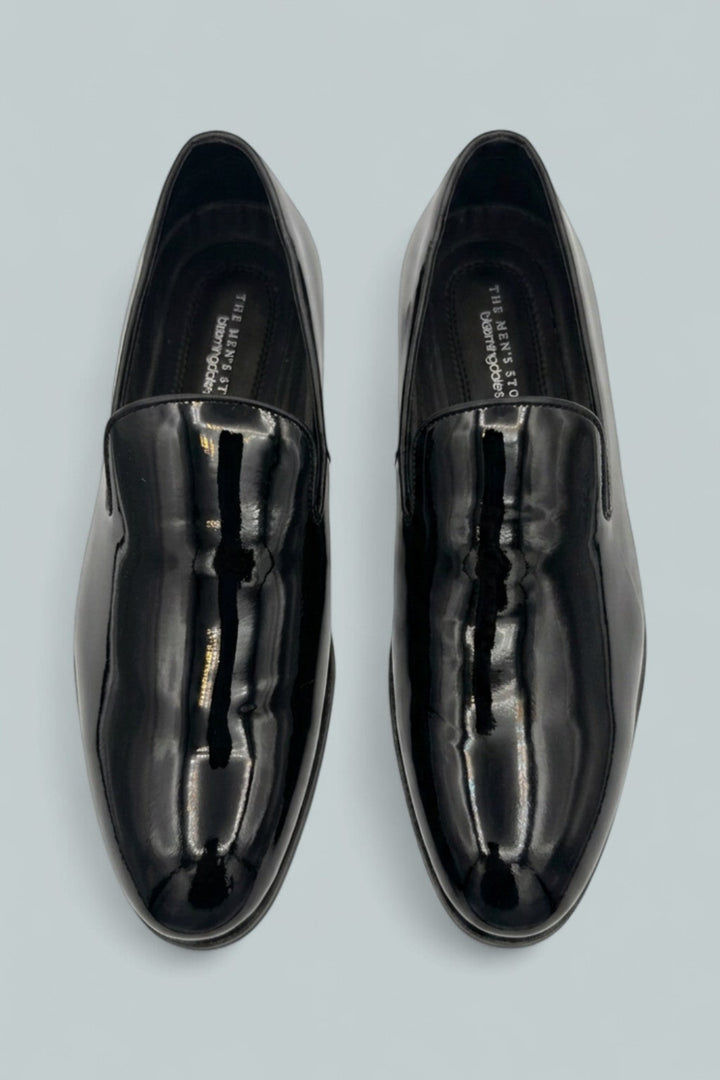 Patent Leather Slip On Dress Shoes - Black Pate - Loafers