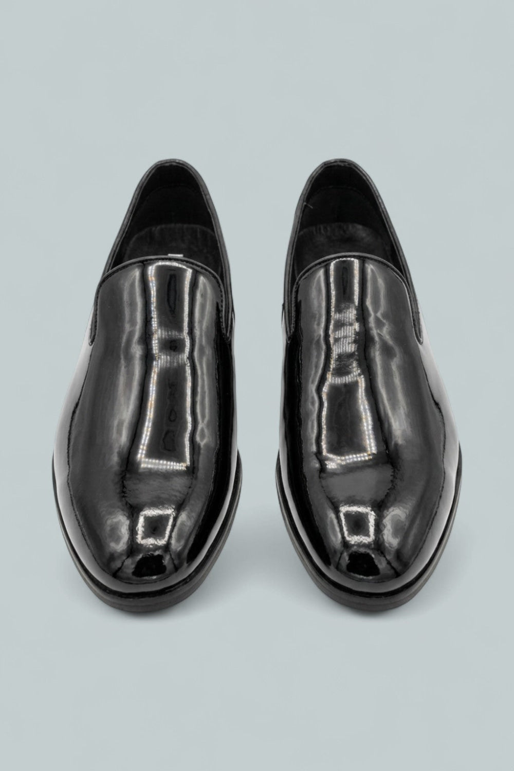 Patent Leather Slip On Dress Shoes - Black Pate - Loafers