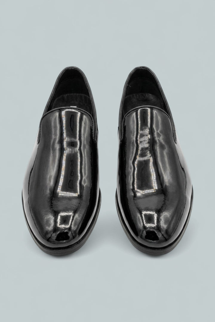 Patent Leather Slip On Dress Shoes - Black Pate - Loafers