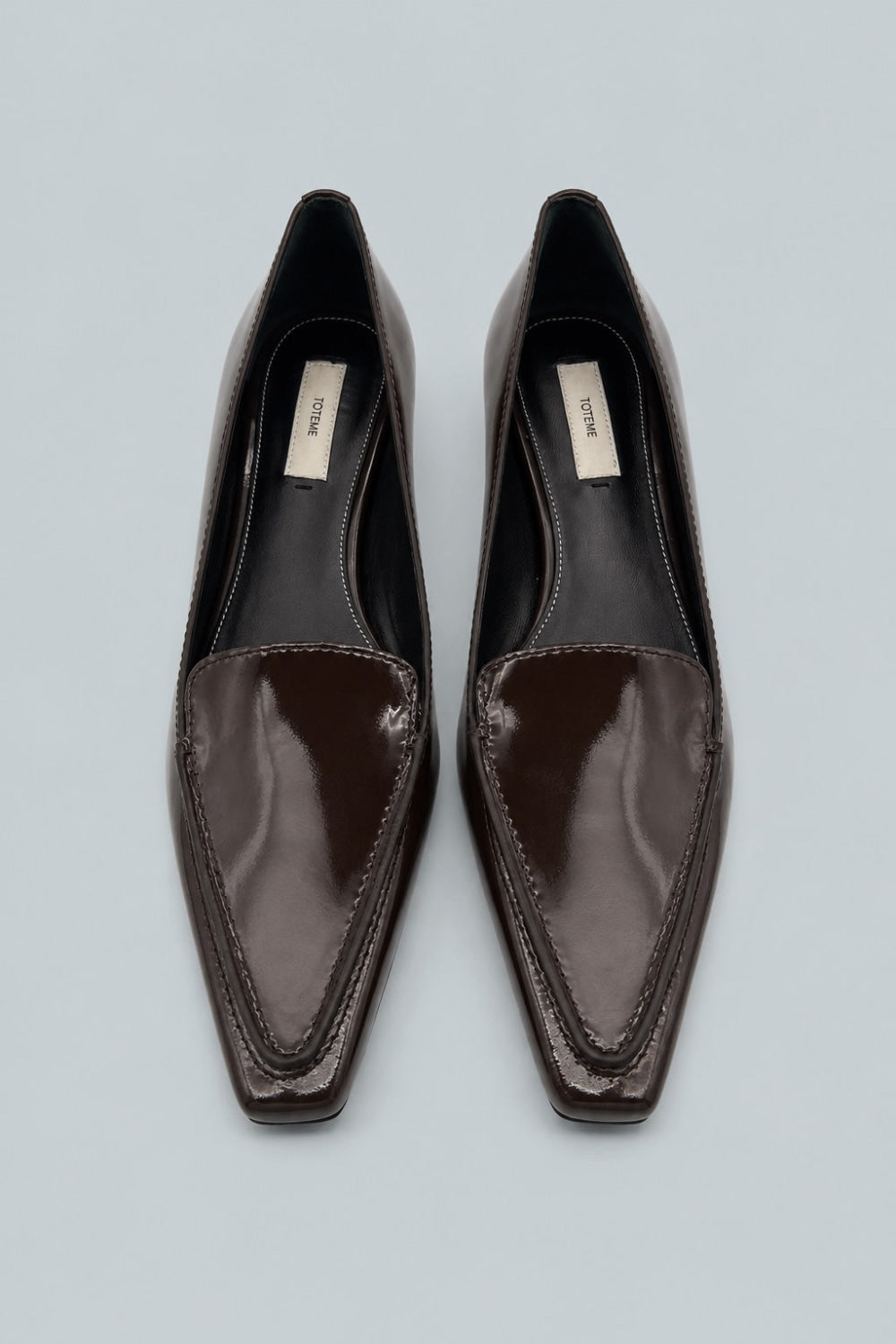Patent Loafer Pumps - Dark Brown - 9 - Loafers