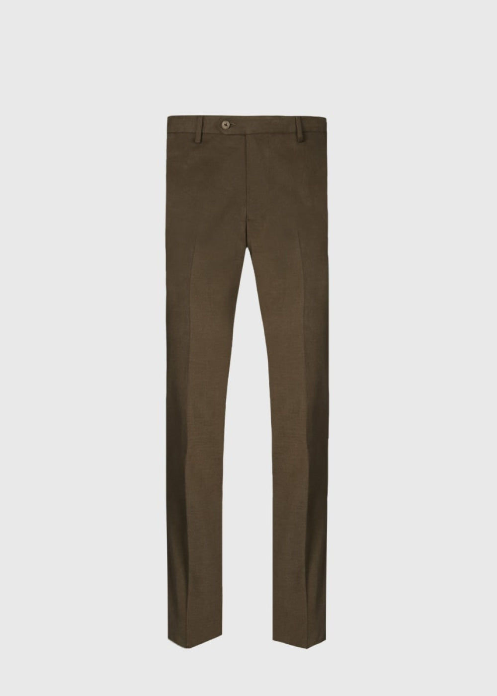 Paul Stuart Suede Trimmed Brushed Cotton Trouser - Chocolate Brown - Trouser