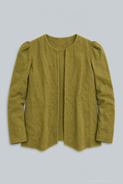 Paula Puff Shoulder Blazer - Green - XL - Blazer