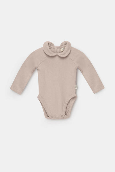 Recycled collared baby bodysuit - Softpink