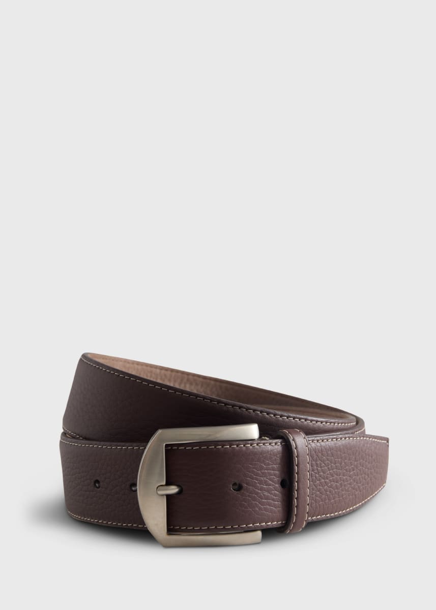 Lagun Grain Leather Belt - Burgundy - Belt