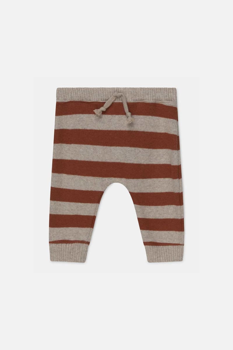 Stripe Knit Baby Pants - Beige/Brown