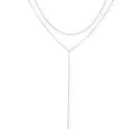Layered Y Necklace - Silver