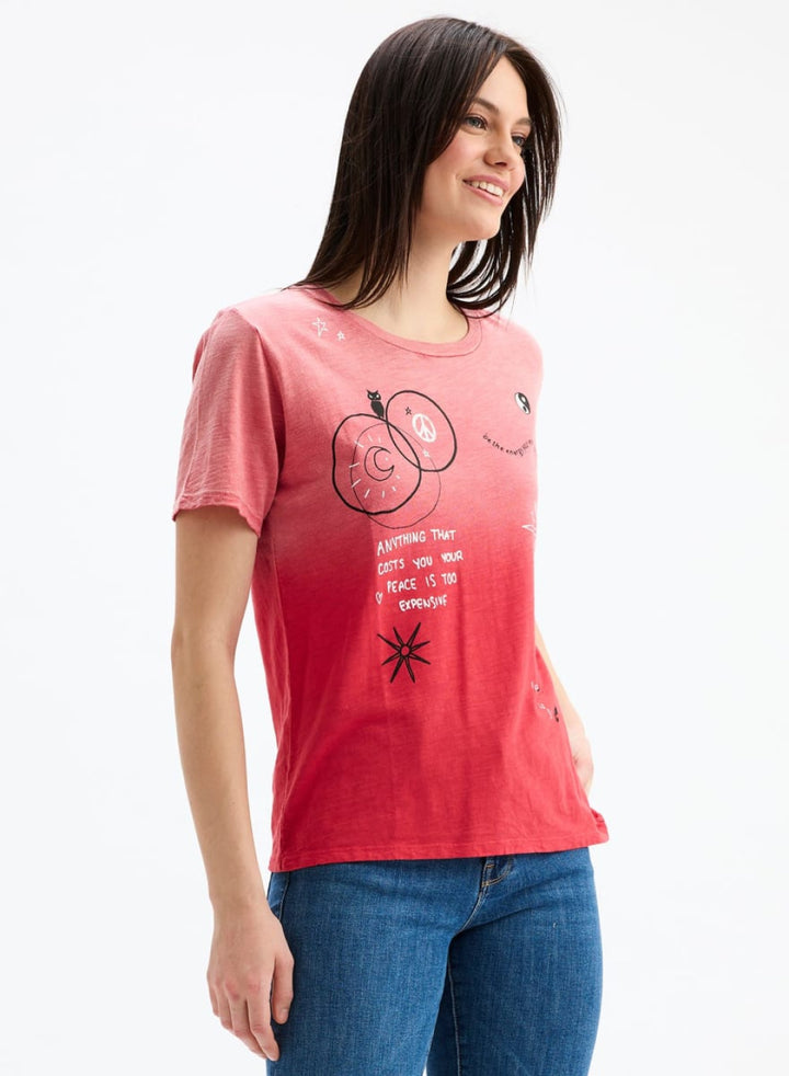 Peaceful Mind Wide T-Shirt - Sunfaded Hibiscus - T-shirt
