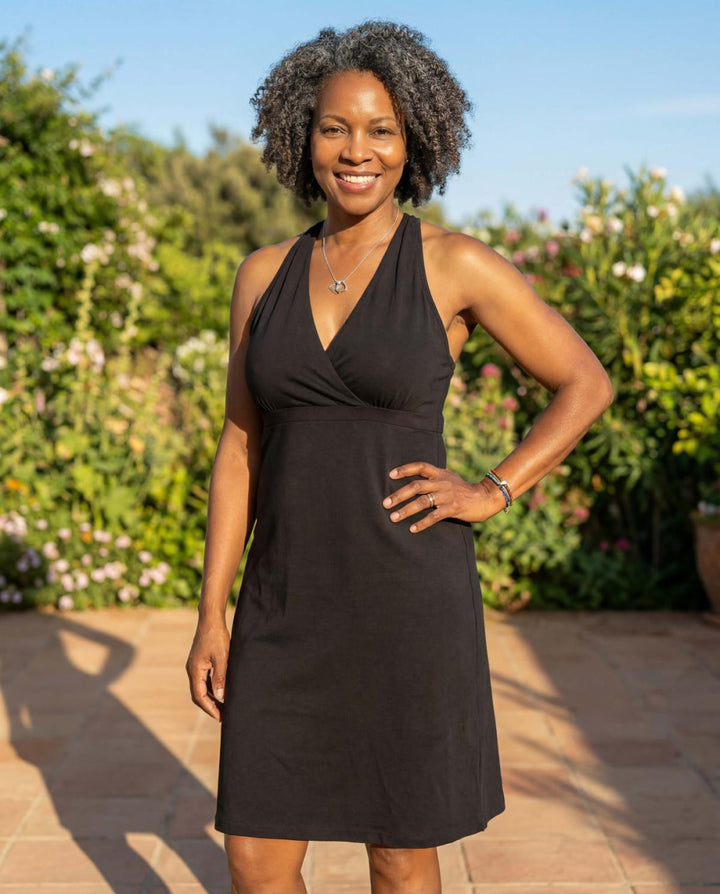 Perfect Black Crossover Front Dress - Black - Dresses