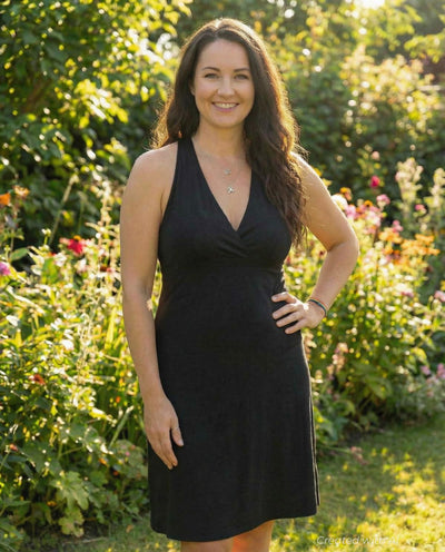 Perfect Black Crossover Front Dress - Black - Dresses