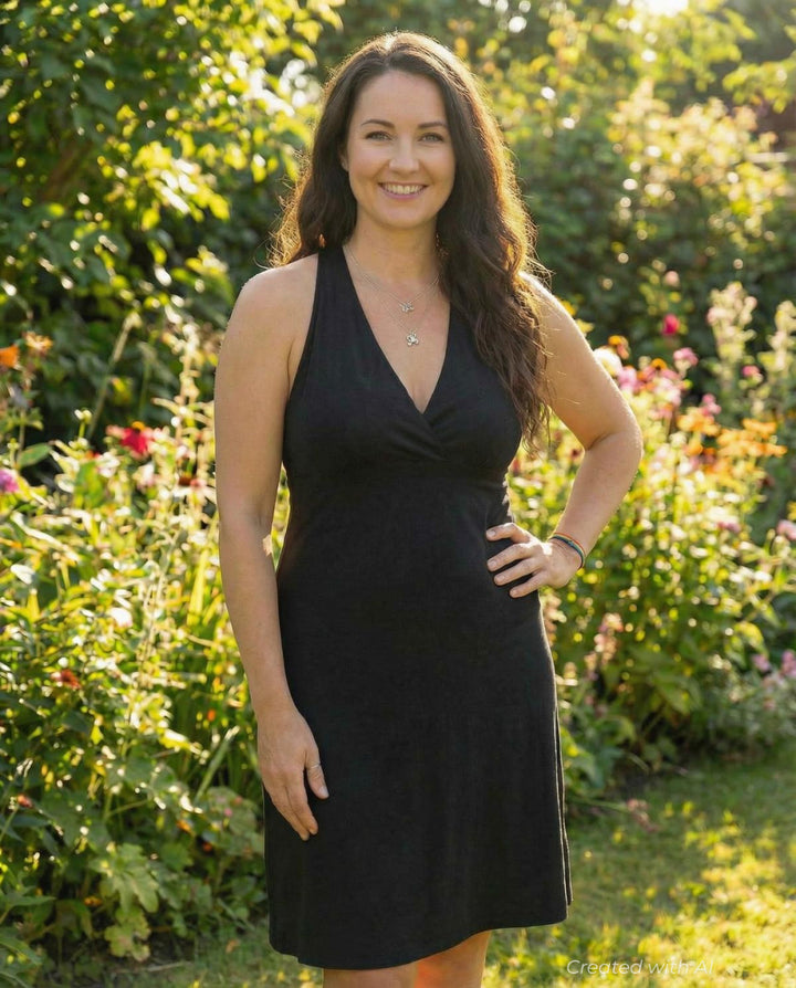 Perfect Black Crossover Front Dress - Black - Dresses