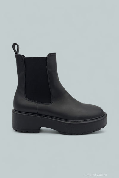 Perie Chelsea Booties - Black Leather - 8.5 - Bootie