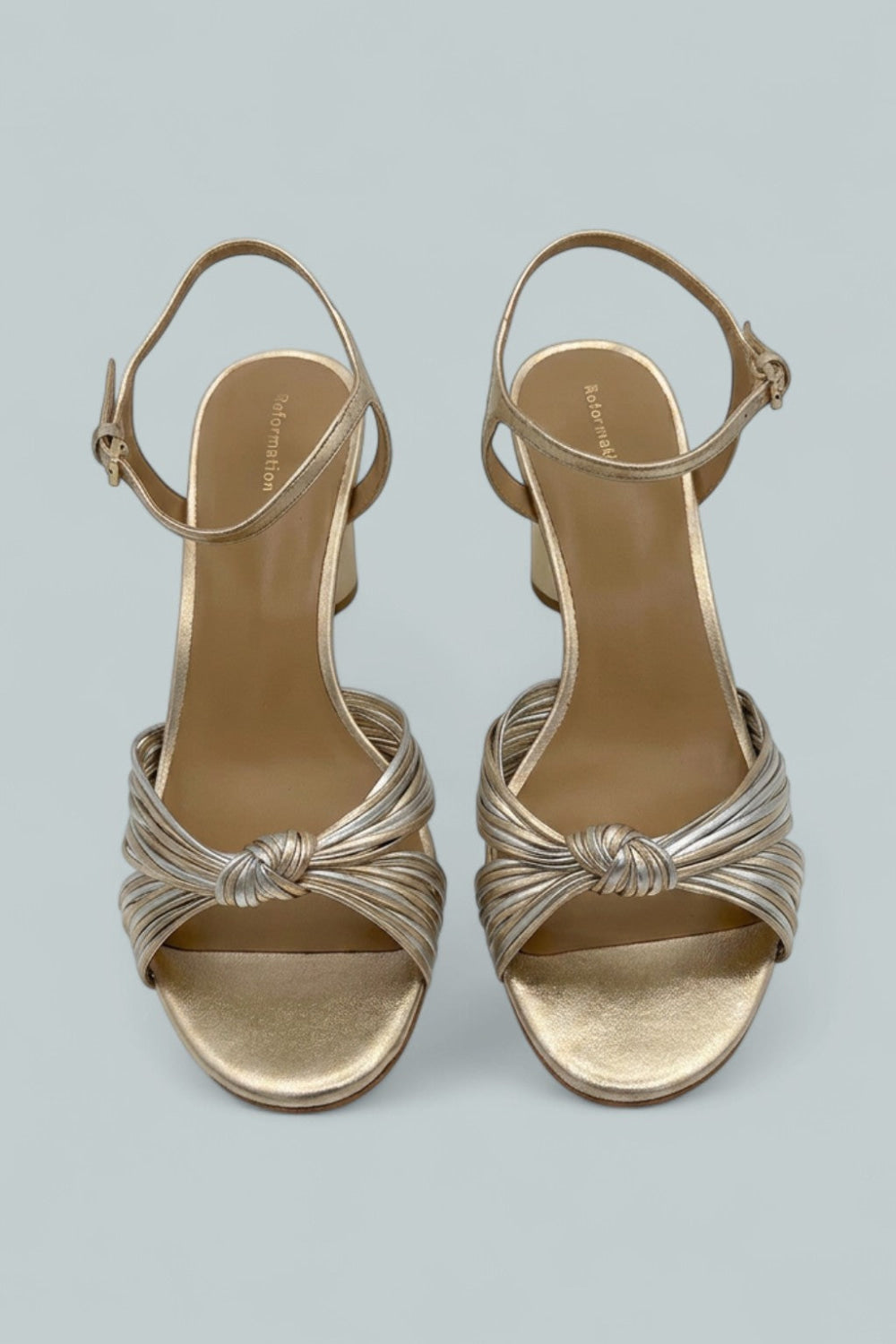 Petra Cylinder Heel Sandals - Gold Silver - 8.5 - Sandal