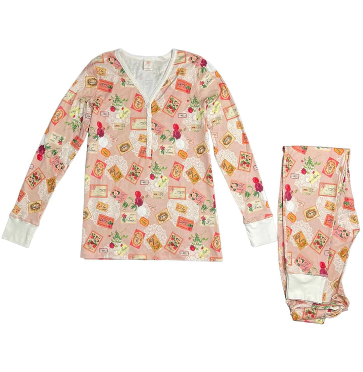 Women's Jogger & Henley Pajama Set - Love