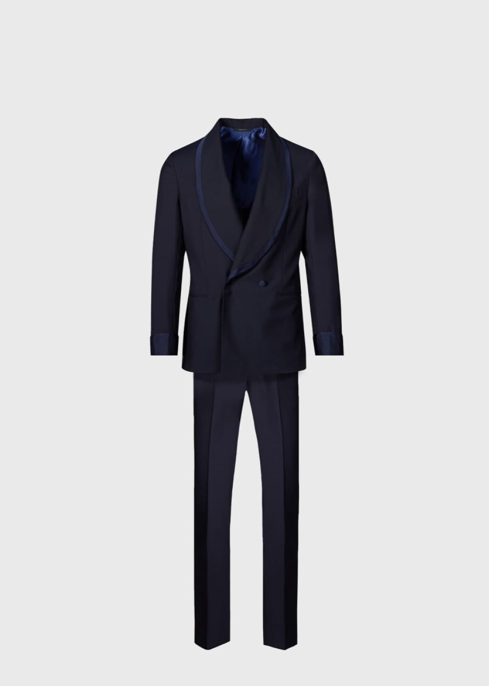 Phineas Cole Double Breasted Shawl Lapel Tuxedo - Navy - 40 - Tuxedo
