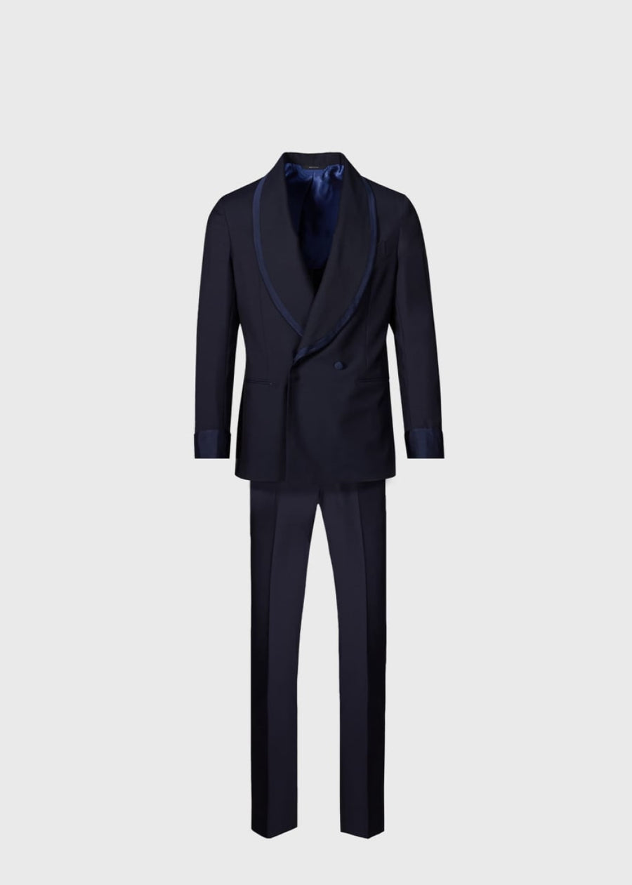 Phineas Cole Double Breasted Shawl Lapel Tuxedo - Navy - 40 - Tuxedo