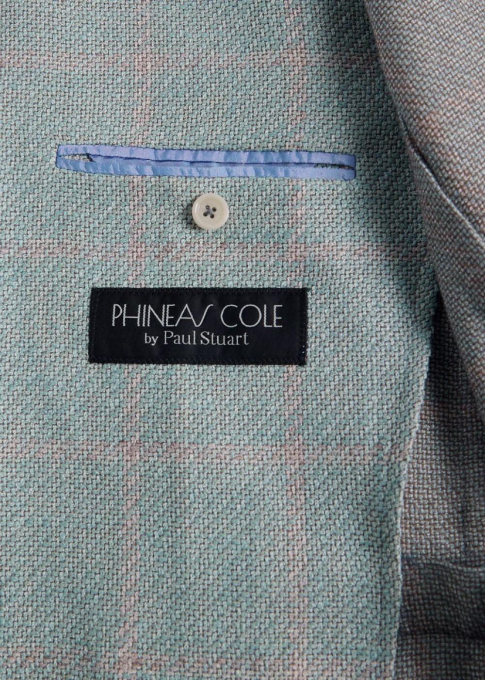 Phineas Cole Faded Windowpane Jacket - Seafoam - Blazer