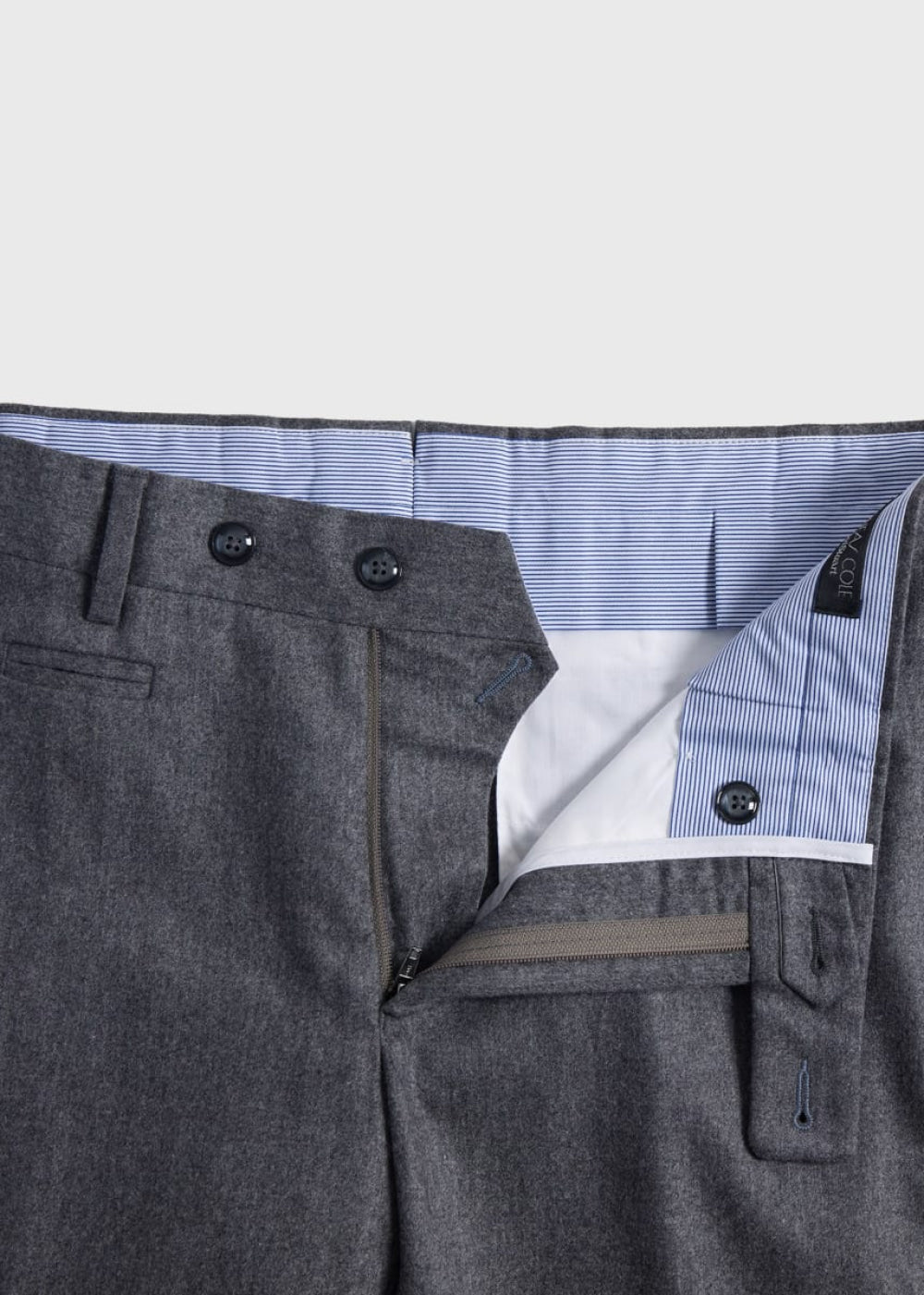 Phineas Cole Flannel Dress Trouser - Light Grey - Trouser