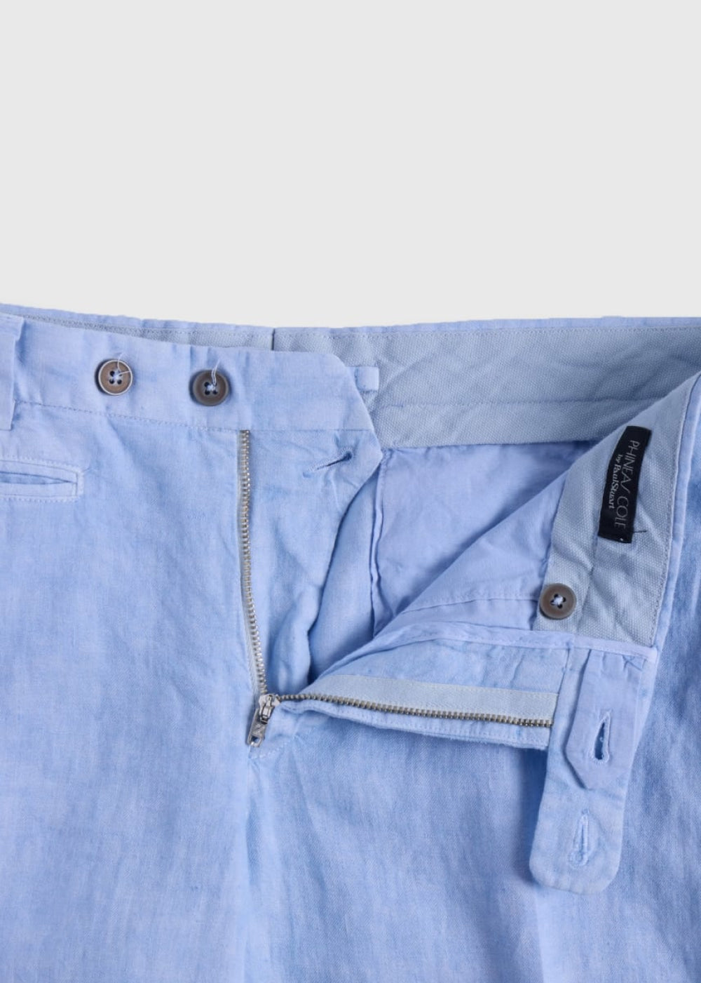 Phineas Cole – Garment Dyed Linen Trouser - Light Blue - 32 - Trouser