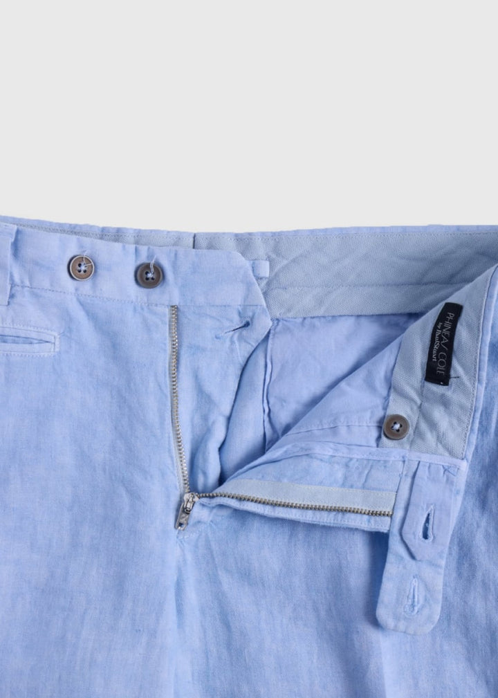 Phineas Cole – Garment Dyed Linen Trouser - Light Blue - 32 - Trouser