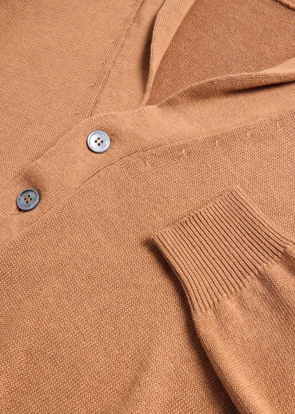 Phineas Cole Linen & Cotton Cardigan - Brown Sugar - M (40) - Cardigan