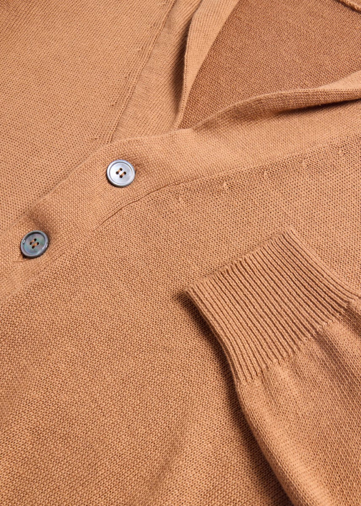 Phineas Cole Linen & Cotton Cardigan - Brown Sugar - M (40) - Cardigan
