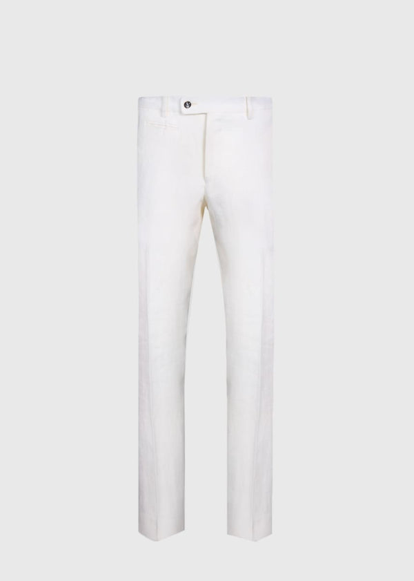 Phineas Cole Linen Dress Trouser - White - Trouser