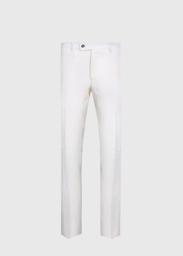 Phineas Cole Linen Dress Trouser - White - Trouser