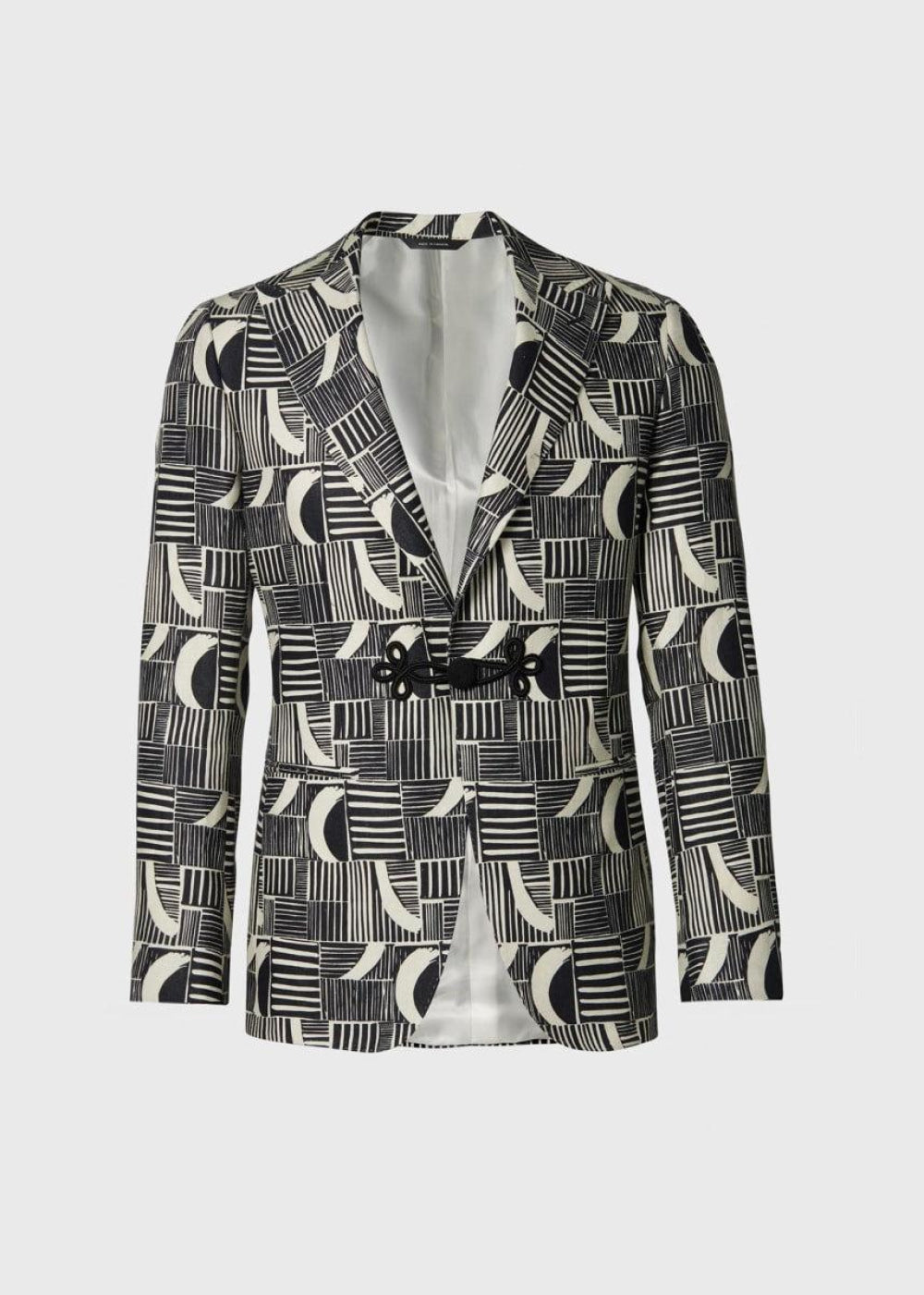 Phineas Cole Linen Print Dinner Jacket - Black/White - Blazer
