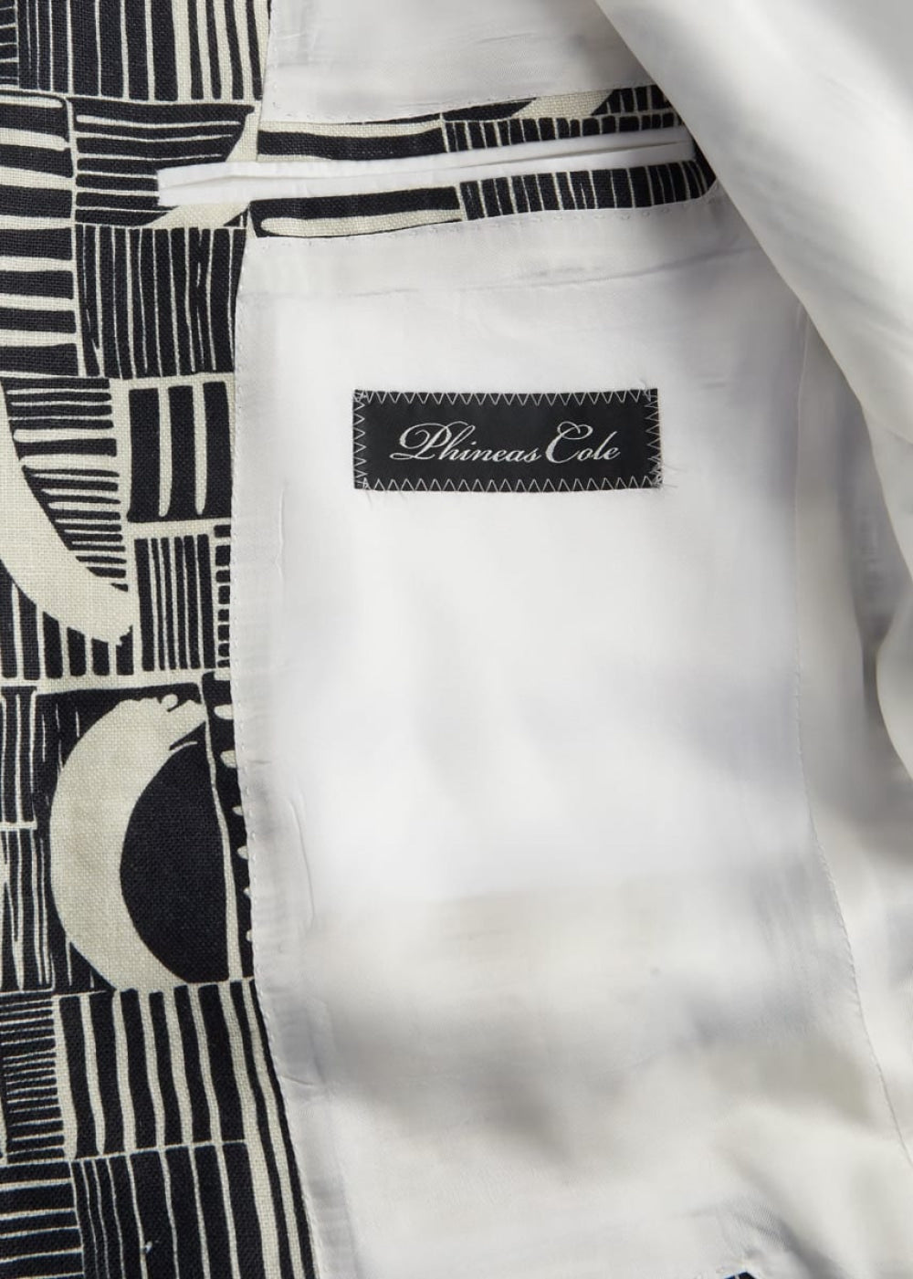 Phineas Cole Linen Print Dinner Jacket - Black/White - Blazer
