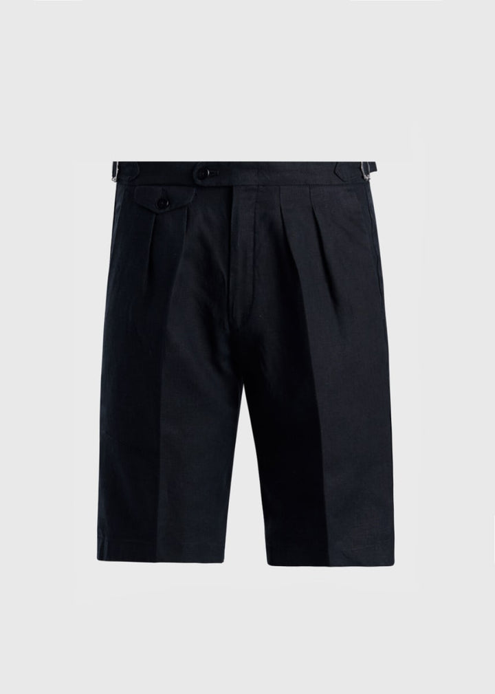 Phineas Cole Linen Walk Short - Black - Bermuda Short