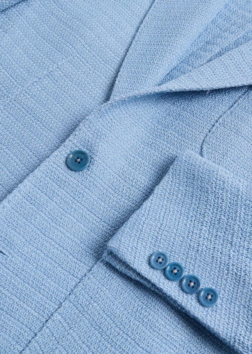 Phineas Cole Open Weave Jacket - Light Blue - 40 - Blazer