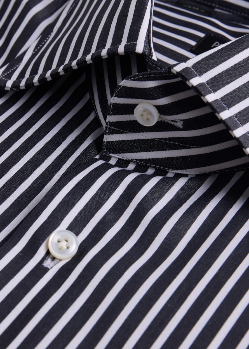 Phineas Cole Stripe Cotton Dress Shirt - Black/White - Dress Shirt