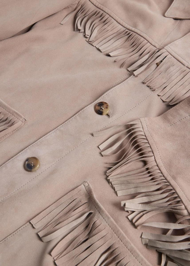 Phineas Cole Suede Fringed Jacket - Tan - Jacket