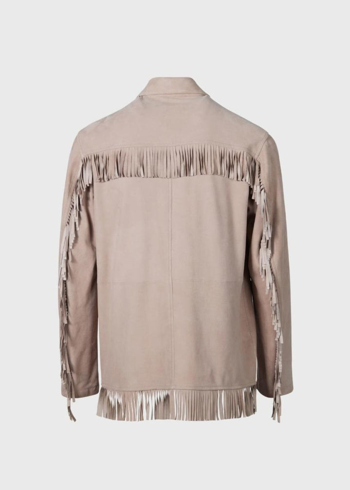 Phineas Cole Suede Fringed Jacket - Tan - Jacket