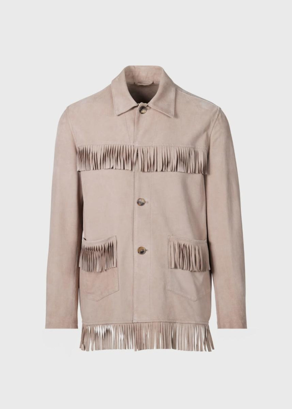 Phineas Cole Suede Fringed Jacket - Tan - Jacket