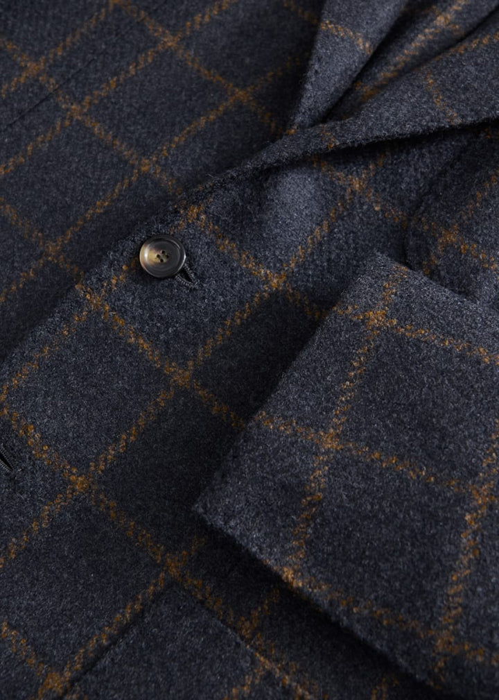Phineas Cole Tweed Windowpane Jacket - Grey - 44 - Blazer