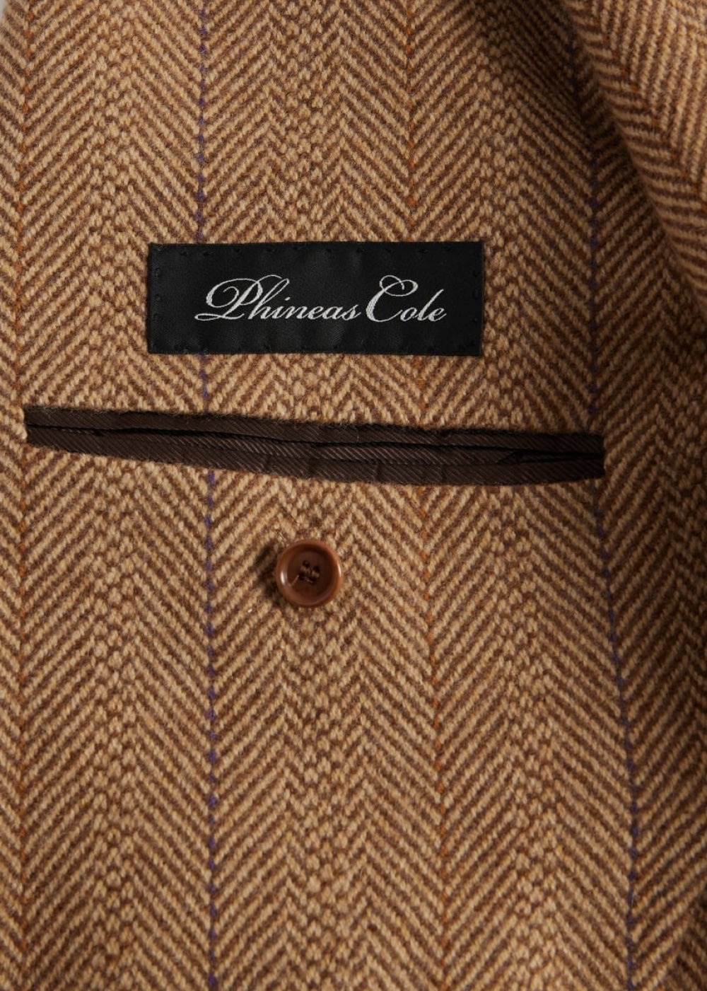 Phineas Cole Wool Deco Herringbone Jacket - Camel - Blazer