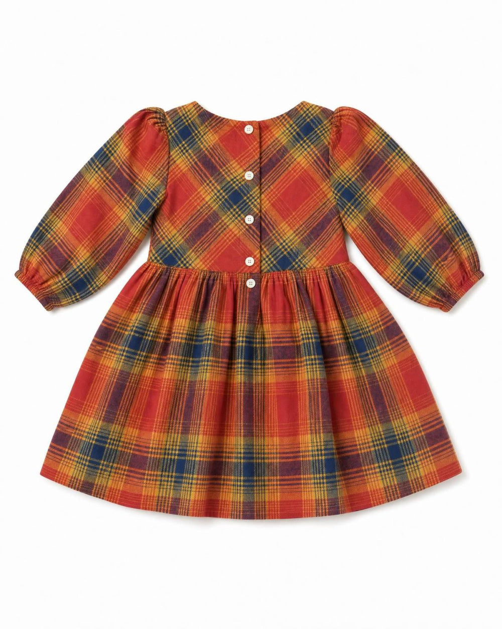 Phoebe Dress - Orange Winter Plaid - Dresses