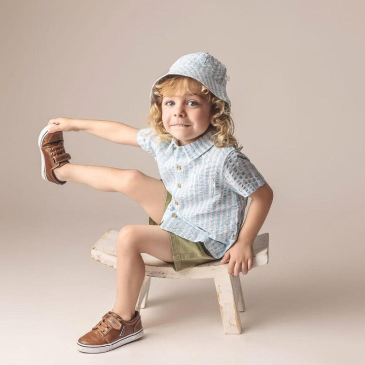 Picnic Seersucker Shirt - Sky Blue - Shirt