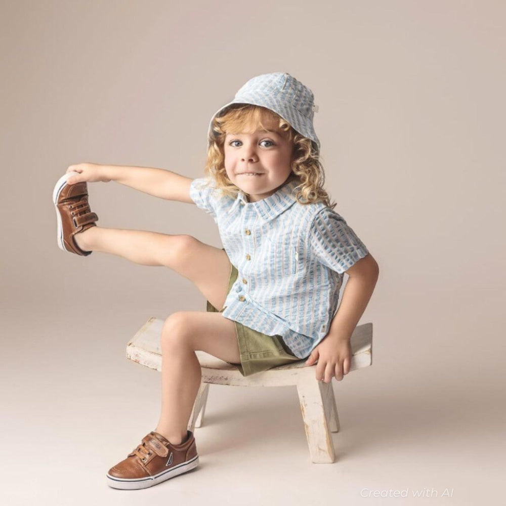 Picnic Seersucker Shirt - Sky Blue - Shirt
