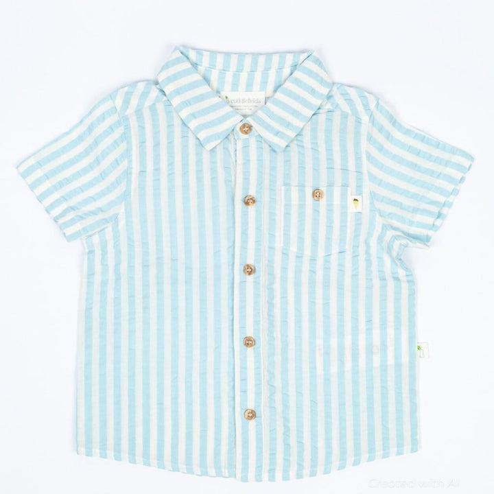 Picnic Seersucker Shirt - Sky Blue - Shirt