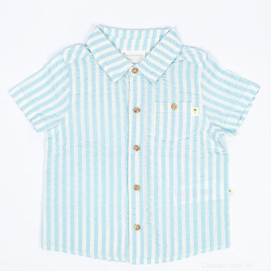 Picnic Seersucker Shirt - Sky Blue - Shirt
