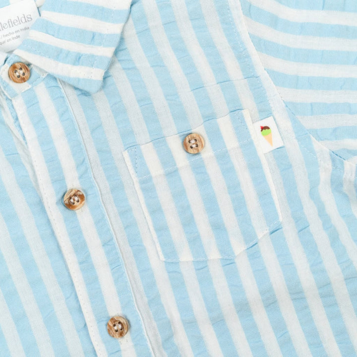 Picnic Seersucker Shirt - Sky Blue - Shirt