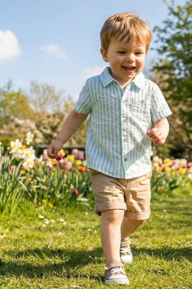 Picnic Seersucker Shirt - Sky Blue - Shirt