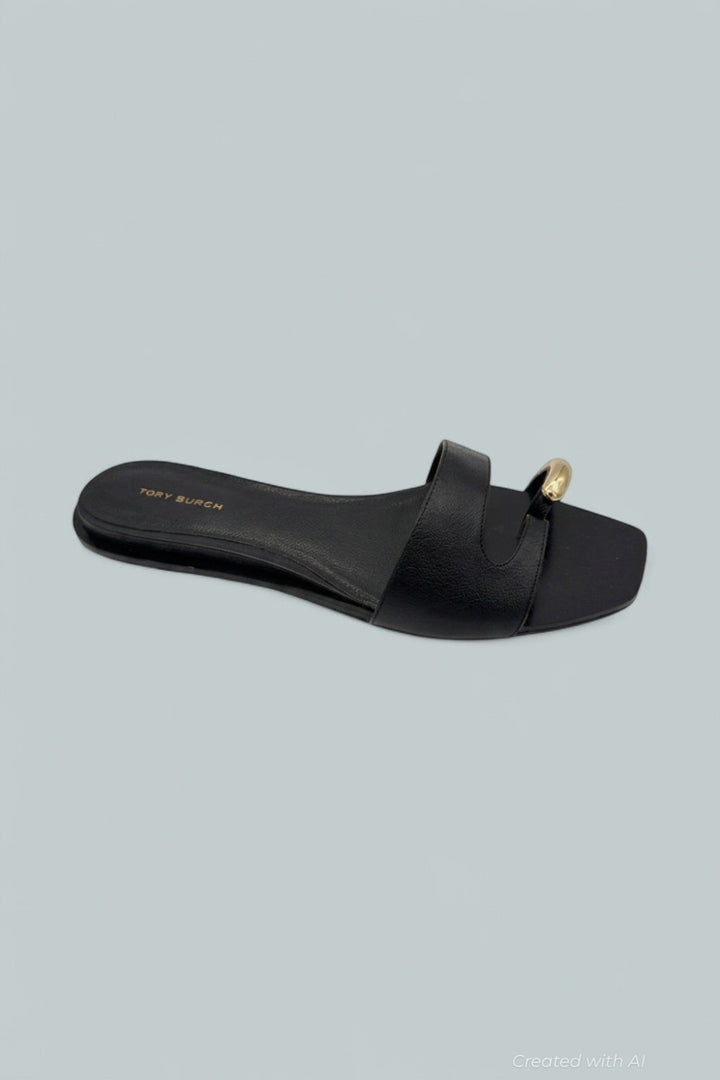 Pierced Slide Sandals - Perfect Black - 8.5 - Sandals