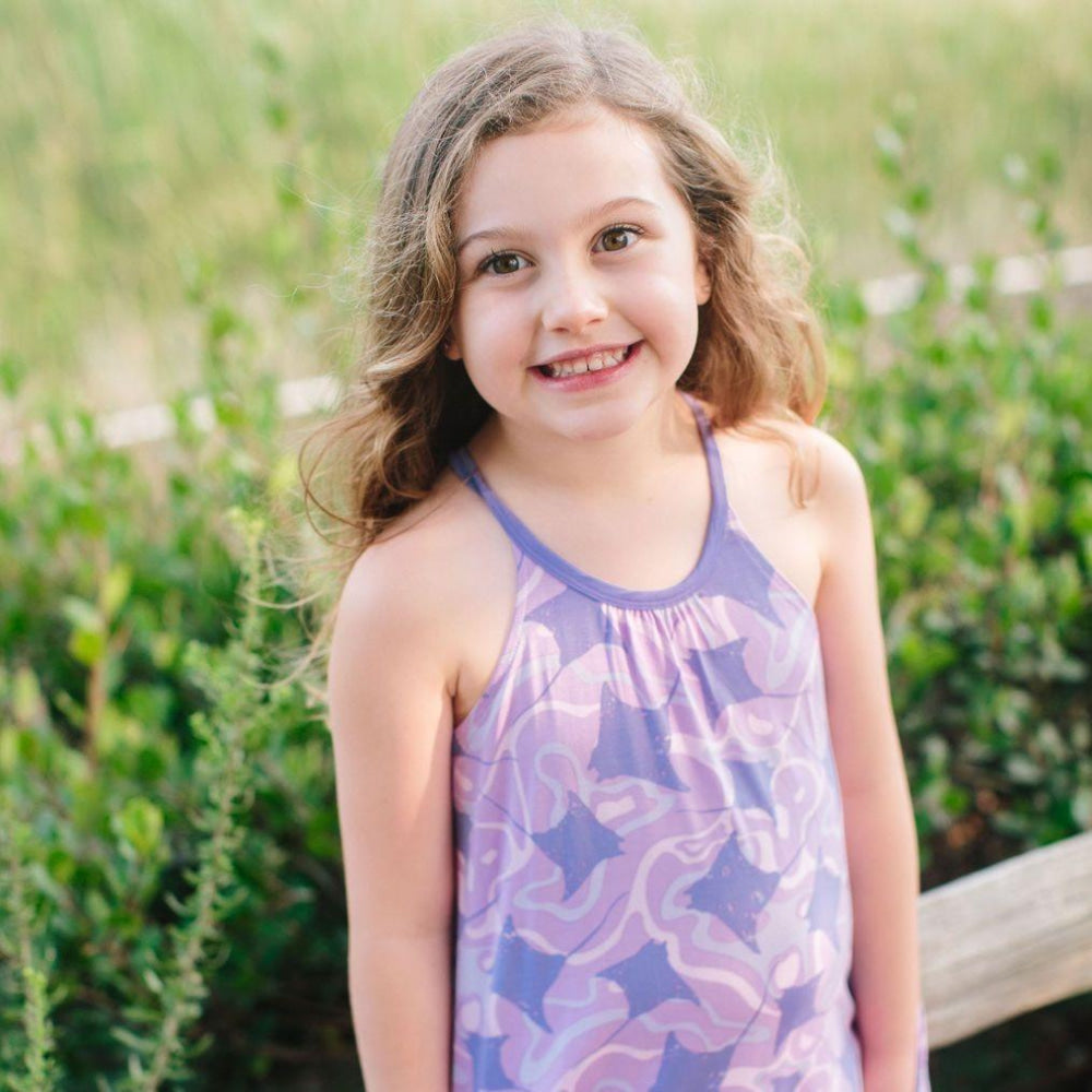 Pillowcase Pocket Dress - Purple Stingrays - Dresses
