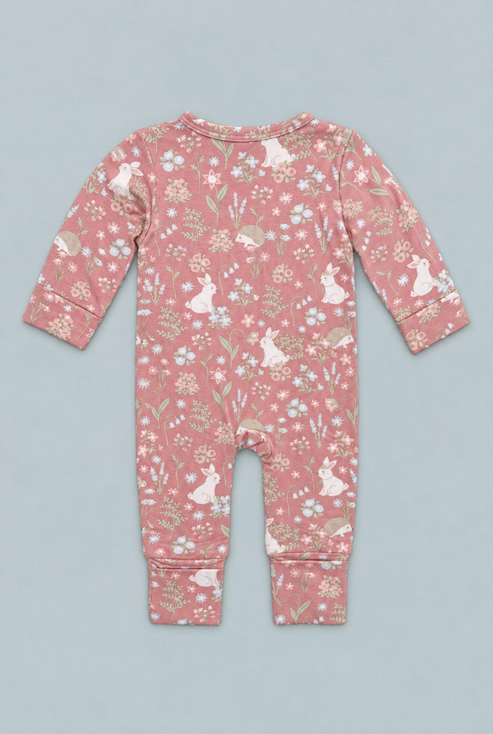 Pink Bunny Floral Convertible Romper - Woodland Bunny - Romper