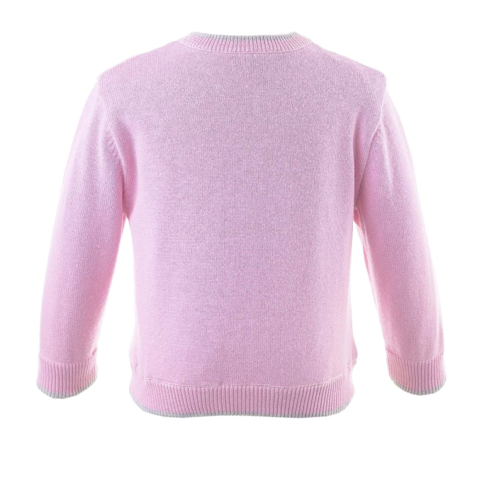 Pink Bunny Intarsia Cardigan - 1m - Cardigan