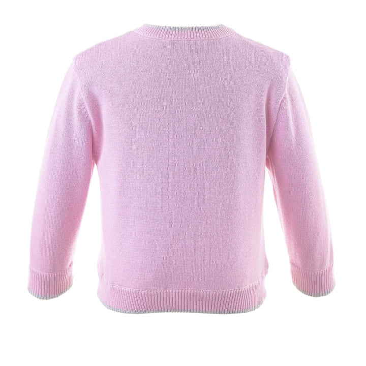Pink Bunny Intarsia Cardigan - 1m - Cardigan