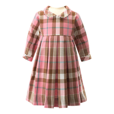 Pink Check Flannel Dress & Bloomers - 6m - Dresses